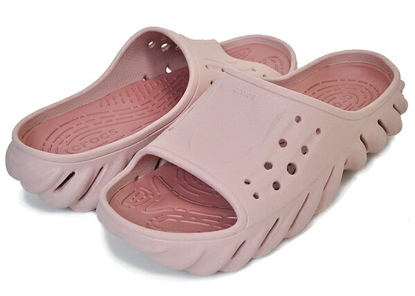 楽天LTD SPORTS ONLINE STOREお得な割引クーポン発行中!!【あす楽 対応!!】【クロックス エコー スライド】crocs ECHO SLIDE PINK CLAY 208170-6ty ピンク クレイ サンダル クロスライト シャワー パウダー