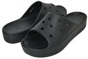 お得な割引クーポン発行中!!crocs CLASSIC PLATFORM SLIDE BLACK 208180-001 ブラック ウィメンズ サンダル 厚底 軽量 レディース