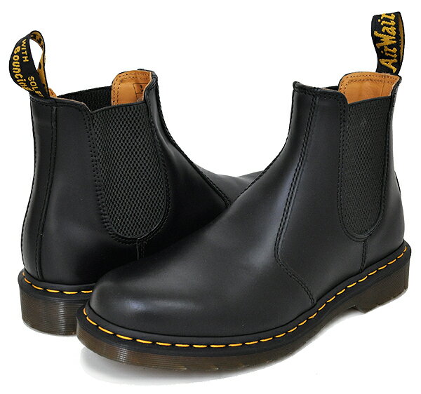 お得な割引クーポン発行中!!Dr.Martens 2976 YS CHELSEA BOOT SMOOTH BLACK 22227001 Yellow Stitch サイドゴア ブラック スムースレザー