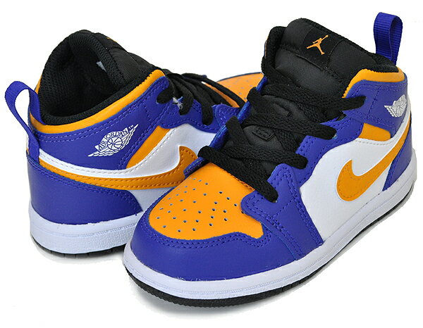 お得な割引クーポン発行中 【あす楽 対応 】【ナイキ ジョーダン 1 ミッド トドラー】NIKE JORDAN 1 MID (TD) dark concord/taxi-white-black dq8425-517 キッズ スニーカー AJ1 子供靴 ダークコンコルド タクシーイエロー AJ1 LA レイカーズ