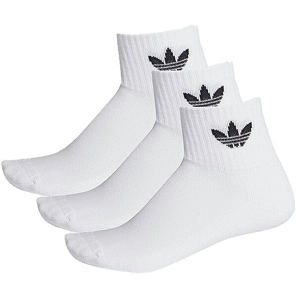 お得な割引クーポン発行中!!adidas TREFOIL ANKLE SOCKS 3 PAIRS WHITE ft8529 GVZ50 靴下 ソックス ホワイト 3足パック ミッドカットクルー丈