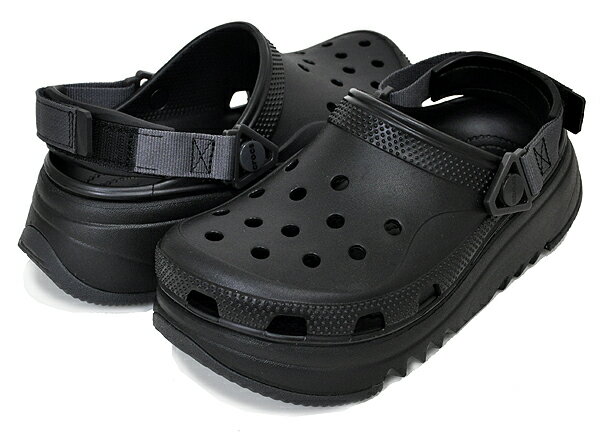 お得な割引クーポン発行中!!crocs HIKER XSCAPE CLOG BLACK 208365-001 アウトドア サンダル ブラック 厚底 シャーク