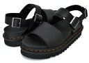 お得な割引クーポン発行中 【あす楽 対応 】【ドクターマーチン ヴォス】Dr.Martens VOSS STRAP SANDAL SHYDRO LEATHER BLACK 24233001 SANDAL ZEBRILUS ゼブリラス ブラック サンダル 厚底 シャークソール