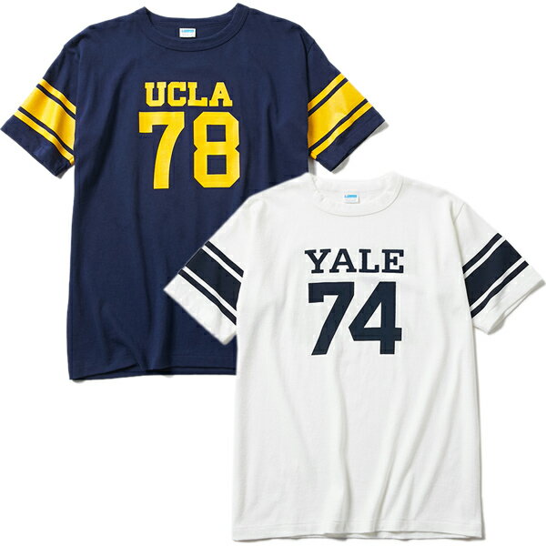 お得な割引クーポン発行中!!Champion TRUE TO ARCHIVES 1/4 SLEEVE FOOTBALL TEE c3-r339 NAVY UCLA WHITE YALE