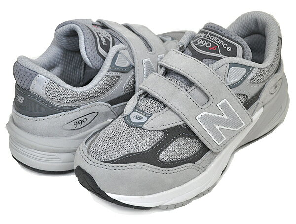 お得な割引クーポン発行中!!【あす楽 対応!!】【ニューバランス PV990 V6 ジュニア】NEW BALANCE PV990GL6 MEDIUM GREY グレー キッズ スニーカー ミディアム 子供靴 ベルクロ 990V6のサムネイル