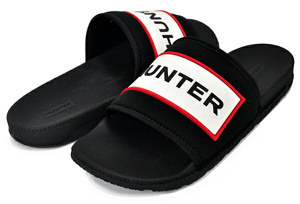 お得な割引クーポン発行中!!HUNTER WOMENS NEOPRENE LOGO SLIDE BLACK wfd1000neo-blk レディース サンダル ブラック