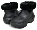 お得な割引クーポン発行中!!【あす楽 対応!!】【クロックス ストンプ ラインド ブーツ】crocs STOMP LINED BOOT BLACK 208718-001 レディース 厚底 ブラック チャンキーソール ファーの商品画像