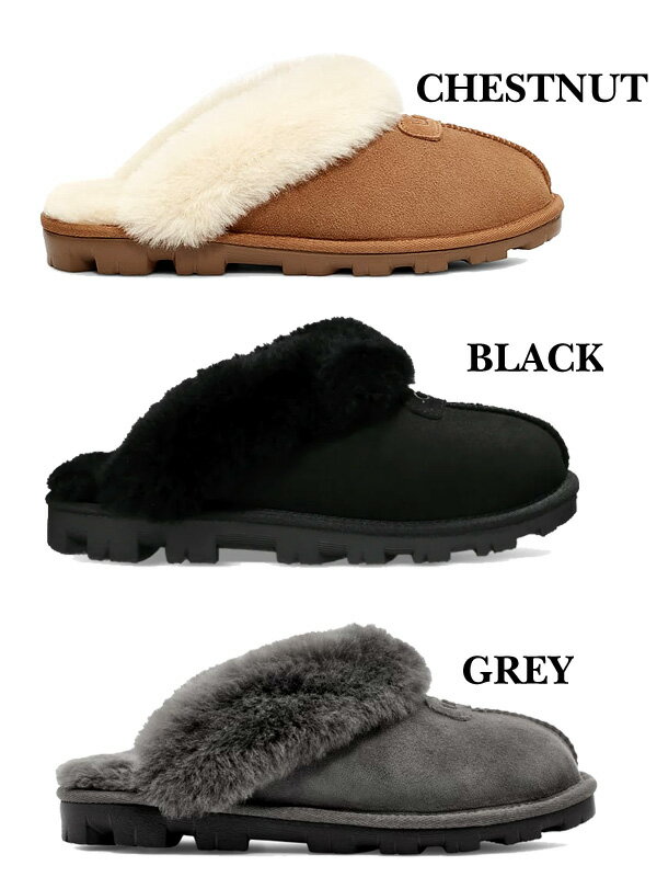 お得な割引クーポン発行中!!UGG WOMENS COQUETTE 5125 3COLOR レディース スリッパ ミュール スリッポン ツインフェイスシープスキン