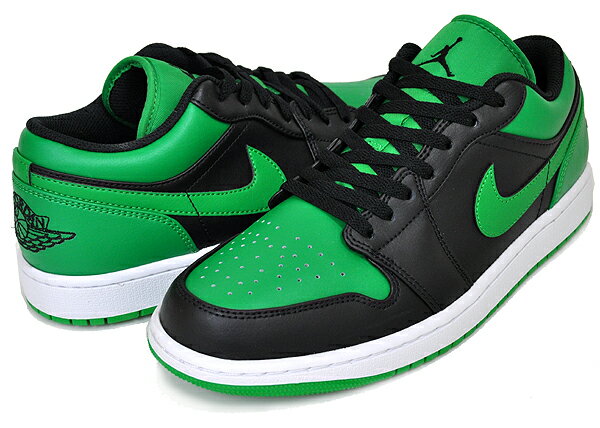 楽天LTD SPORTS ONLINE STOREお得な割引クーポン発行中!!【あす楽 対応!!】【ナイキ エアジョーダン 1 ロー】NIKE AIR JORDAN 1 LOW black/black-luckey green-white 553558-065 ラッキーグリーン ブラック AJ1