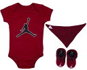 お得な割引クーポン発行中 【あす楽 対応 】【ナイキ ジョーダン スリーピースセット】NIKE JORDAN 3-PIECE SET HAT/BODYSUIT/BIB lj0083-r78 レッド セメント エレファント ベビー ギフト 0～6ヵ月 インファント 海外限定 ロンパース ソックス 前掛け