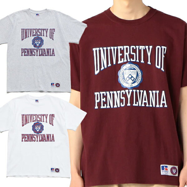 お得な割引クーポン発行中!!RUSSELL ATHLETIC COLLEGE LOGO CREW NECK TEE The University Of Pennsylvania rc-23005-pn Bookstore ペンシルバニア大学 ブックストア