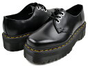 お得な割引クーポン発行中!!Dr.Martens 1461 QUAD SQUARED POLISHED SMOOTH BLACK 31299001 厚底 スリーホール