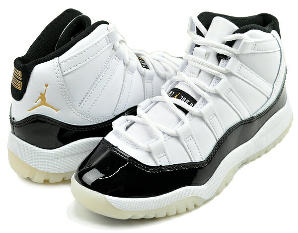 お得な割引クーポン発行中!!【あす楽 対応!!】【ナイキ ジョーダン 11 レトロ プレスクール】NIKE JORDAN 11 RETRO（PS) GRATITUDE white/metallic gold-black 378039-170 子供靴 キッズ スニーカー AJXI メタリックゴールド