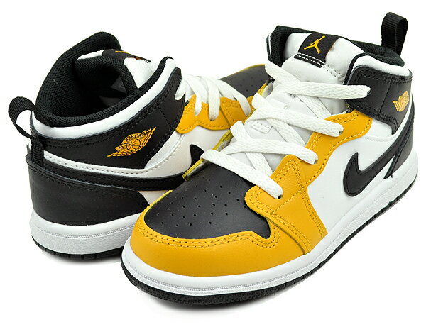 お得な割引クーポン発行中!!NIKE JORDAN 1 MID (TD) yellow ochre/black-white dq8425-701 キッズ スニーカー 子供靴 イエローオークル