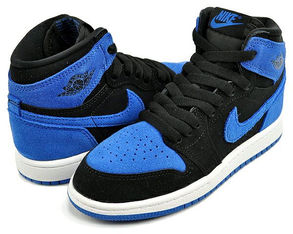 お得な割引クーポン発行中!!【あす楽 対応!!】【ナイキ ジョーダン 1 レトロ ハイ OG プレスクール】NIKE JORDAN 1 RETRO HIGH OG (PS) black/royal blue-white fd1412-042 キッズ スニーカー AJ1 子供靴 ブラック ロイヤル ブルー スエード