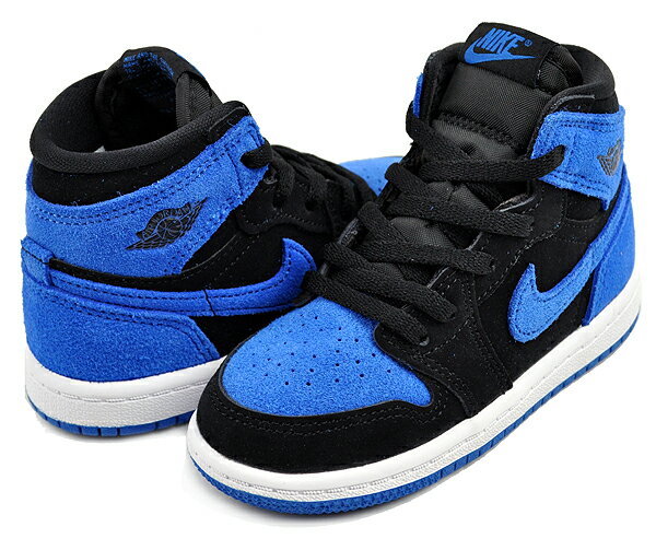 お得な割引クーポン発行中!!【あす楽 対応!!】【ナイキ ジョーダン 1 レトロ ハイ OG トドラー】NIKE JORDAN 1 RETRO HI OG (TD) black/royal blue-white fd1413-042 キッズ スニーカー AJ1 子供靴 ブラック ロイヤル ブルー スエード