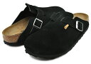お得な割引クーポン発行中!【ビルケンシュトック ボストン BS ナロー】BIRKENSTOCK BOSTON BS (NARROW FIT) BLACK 1027067 ブラック スエードレザー ナローフィット レディース Made in Germany