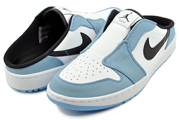 お得な割引クーポン発行中!!【あす楽 対応!!】【ナイキ エアジョーダン ミュール ゴルフ】NIKE AIR JORDAN MULE GOLF university blue/black-white fj1214-400 ユニバーシティ ブルー サンダル スリッポン スパイクレス AJ1