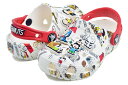 お得な割引クーポン発行中!!【クロックス ピーナッツ クラシック クロッグ トドラー】crocs PEANUTS CLASSIC CLOG TODDLER WHITE/MULTI 208631-94s スヌーピー ホワイト マルチ ベビー 子供靴 サンダル キッズ