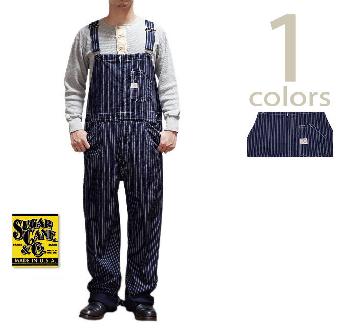 【 SUGAR CANE（シュガーケン） 】 SC41960 【 9oz. 】 ウォバッシュストライプオーバーオール [ 9oz. Wabash Stripe Overalls ] [ アメカジ ] [ メンズ ] [ オーバーオール ] [ 送料・代引き手数料無料 ]