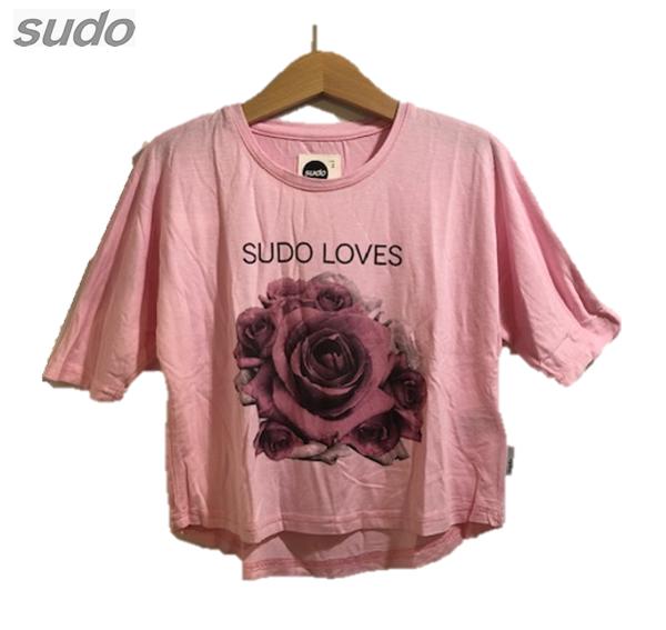 ★半額SALE★  SUDO スドー LOVE T-SHIRT Tシャツ 七分袖 重ね着 フラワープリント キッズ 子供服 おしゃれ akubi アクビ 海外 輸入 インポート ブランド SGW1402