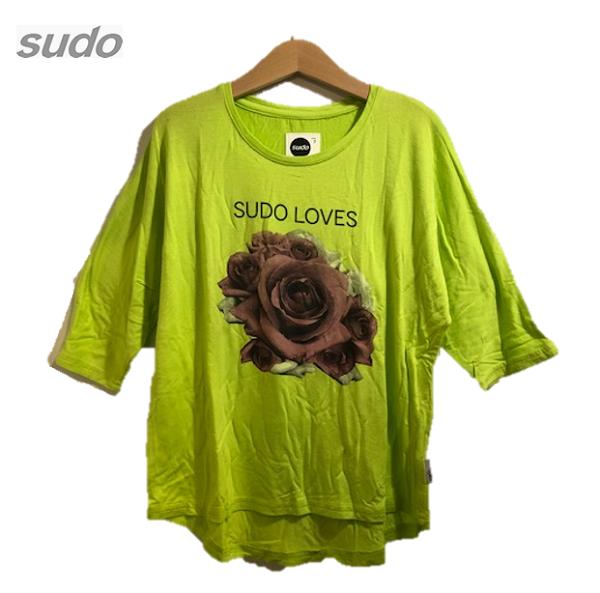 ★半額SALE★  SUDO スドー LOVE T-SHIRT Tシャツ 七分袖 重ね着 フラワープリント キッズ 子供服 おしゃれ akubi アクビ 海外 輸入 インポート ブランド SGW1402