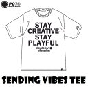 【PLAYDESIGN/プレイデザイン】 《レターパックライト(追跡可能メール便)指定/送料無料》 2020 春夏 SENDING VIBES TEE 20SS0SCSP WHITE P01 プレイ 半袖 Tシャツ ティーシャツ メンズ レディース 男性用 女性用 スノー スケート キャンプ アウトドア