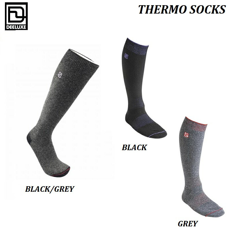 【 DEELUXE / ディーラックス 】 THERMO SOCKS サーモソックス BLACK/GREY ブラック グレー ストッキング 靴下 呼吸するソックス 日本製 天然素材 メリノウール 保温 吸湿 消臭 大人 ユニセックス メンズ レディース スノーボード スノボ 0DELX-7019-0002 -0003 -0004