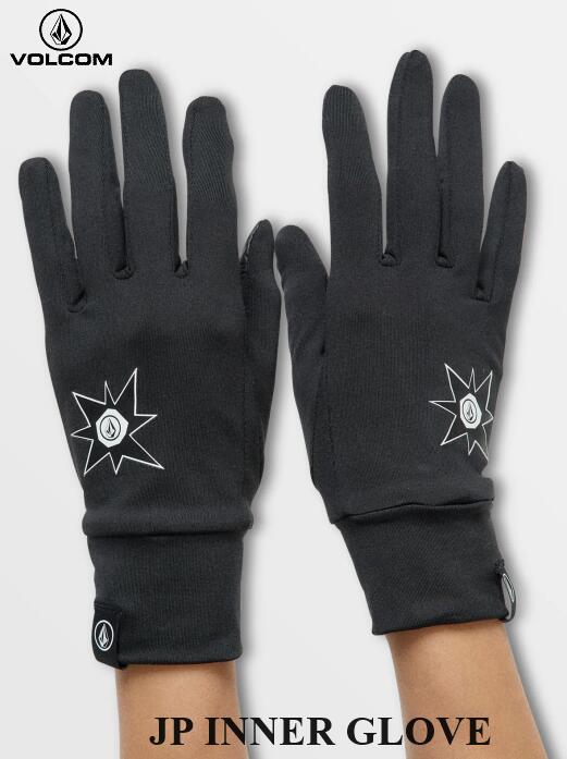 【VOLCOM/ボルコム】 【正規品】 23-24 JP INNER GLOVE J68524JA BLK BLACK ブラック 黒 ヴォルコム インナー グローブ 5本指 タッチスクリーン スマホ GLOVE 手袋 小物 アクセサリー メンズ レディース スノーボード スノボー