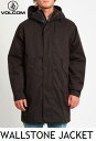 【VOLCOM/ボルコム】 ◆日本正規品◆ 非売品ステッカー付 (20FA) WALLSTONE JACKET A1732007 BLK BLACK 黒 ウォールストーン ジャケット ジップ アップ ジャンパー アウター フーディー 耐水 ヴォルコム メンズ 男性用