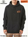 【VOLCOM/ボルコム】 ◆正規品◆ 2023 HOLIDAY WORKWEAR PULLOVER FLEECE ワークウェア プルオーバー フリース スエット ヘビーウェイト パーカー フーディー ヴォルコム メンズ レディース 男性 女性 BLK BLACK ブラック 黒 A4102098