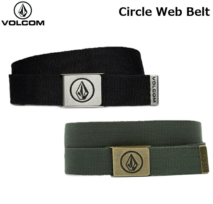 楽天LUANA　LANI　楽天市場店【VOLCOM/ボルコム】 【国内正規品】 送料無料 CIRCLE WEB BELT サークル ウェブ ベルト ガチャベルト ウェビング 定番 男性用 メンズ BLK BLACK ブラック 黒 DARK FOREST ダーク フォレスト D5932102