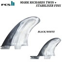 【国内正規品 送料無料】 2023 FCS II FIN MR TWIN / THRUSTER SET BLACK / WHITE PC Tri Set X-LARGE - XL Mark Richard 039 s SHAPER エフシーエス 2 ツー エムアール マーク リチャーズ トライ フィン ツイン スタビライザー スラスター ブラック ホワイト FCS2