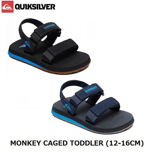 【QUIKSILVER/クイックシルバー】 【国内正規品】 (19SP) キッズ ビーチサンダル MONKEY CAGED TODDLER (12-16CM) AQTL100058 XKSC XBSB 靴 海 磯遊び ベルクロ ビーサン 子供用 男の子 オススメ KIDS