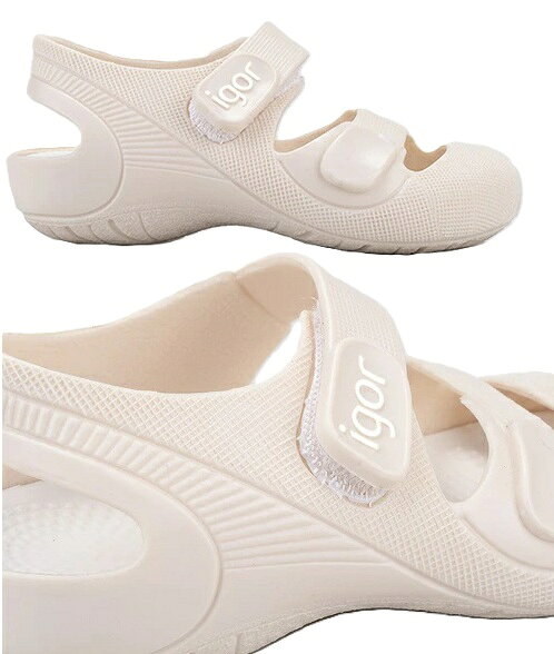 【igor/イゴール】 【正規品】 送料無料 BONDI SOLID ボンディ ソリッド ベルクロ マジックテープ サンダル ビーチサンダル 子供 靴 キッズ 男の子 女の子 MARFIL アイボリー IVORY ■S10246 12.0cm-16.0cm