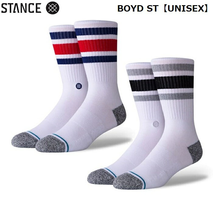 楽天LUANA　LANI　楽天市場店【STANCE/スタンス】 ◆国内正規品◆ BOYD ST BLUE ブルー WHITE ホワイト 白 メンズ 男性 レディース 女性 靴下 カジュアル クルーソックス ソックス ライフスタイル ストリート A556A20BOS