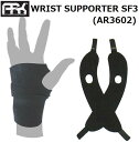 【 ARK 】 WRIST SUPPORT SF3 【カラー】 BLACK 【品番】 AR3602 【サイズ】 FREE 医療でも使用されている伸縮素材が、手首を包み込むように安定させ、衝撃からの負担を軽減。 ↓ご注文前に必ずお読みください↓ ◆商品確保・在庫状況について 当店は実店舗と在庫を共有し販売しております。 そのため同時注文・タイムラグ等で完売となってしまう場合がございます。 その際は大変申し訳ございませんが キャンセルとさせていただきますので ご了承ください。 ※イメージが違う、サイズが合わない、 注文を間違えた等のお客様のご都合による キャンセル、返品、交換は一切行っておりません。（セール品を含む） ※外箱の破れや潰れがある場合がございます。 商品に影響のない範囲はご了承ください。 ※記載の画像はお使いのパソコンなどの 環境により多少色の誤差が生じる場合がございます。 ご了承ください。 その他、お買い上げ前に 決済・配送・返品のページを ご確認いただけるようお願い申し上げます。 【レターパック・ライト注意事項】 ●【レターパック対応可】と記載のある商品のみ ご指定いただけます。 ●レターパックライトでの発送をご希望の場合は 配送方法選択欄にてレターパックライトを ご指定下さい ●代金引換はご指定頂けません。 ●ご注文直後に楽天市場より自動送信されるメールでは、通常便の送料が反映されますが 後ほど当店よりお送りする【サンクスメール】の中で、 送料を含む最終的な請求金額をお知らせ致します。 ●レターパックライトは郵便事業株式会社（日本郵便）が専用封筒を用いて、北海道から沖縄まで、 全国一律370円で送ることが出来るサービスです。 ●レターパックでの発送は損害賠償制度がありません ので万が一、紛失または未着、商品の破損が発生 致しました場合でも、郵便事業株式会社 または当店はその責任を一切お受けする事が 出来ません。 上記の補償制度が無い事を十分にご理解頂きまして発送方法をご指定ください。 ●レターパック・プラスは郵便受けにお届けと なります。 万が一、郵便受けに入らない場合は、 不在配達通知書を差し入れた上で、 配達を行う郵便局へ持ち戻ります。 ●発送時に当社より「レターパック・問い合わせ番号」をメールにてご連絡させて頂きます。 ●ご入金確認後当店休業日を除く3営業日以内に 発送させて頂きます。 ●レターパック発送をご選択されました場合、 ご注文頂きました全商品が破損または使用の有無に 関わらず返品・交換不可商品扱いとなりますので ご注意ください。 ●配達希望日・配達ご希望時間のご指定はできません。 ●レターパックライトの制限サイズは以下の通りです。 A4サイズ(340mm×248mm)・重量4kg以内・ 厚3cm以内で専用封筒に入るサイズまで。 ●ご注文頂きました商品がレターパックで お送りできない商品またはレターパックの 制限サイズを越える為に発送が出来ない場合は、 発送方法と送料を「宅配便」扱いに ご変更させて頂きました上で、詳細をメールにて 事前にご案内させて頂きます。