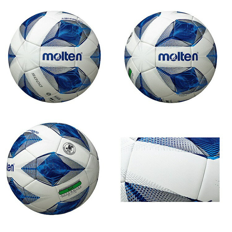 Molten モルテン F5a5000 Futsal 公式球 5号球 ヴァンタッジオ5000 国際公認球 公式試合球 Fifa主要大会 公式試合球 サッカーボール フットボール Soccer Futsal サッカー フットサル アディダス White ホワイト ブルー 白 一般 大学 高校 中学 用 Fifa主要大会 公式