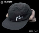 【NOVEMBER / ノベンバー】 ◆国内正規品◆ (23-24モデル) FUR CAP BOA CAP BLK BLACK ブラック 黒 ファー ボア キャップ 耳あて 帽子 メンズ レディース スノーボード アウトドア キャンプ OGASAKA オガサカ