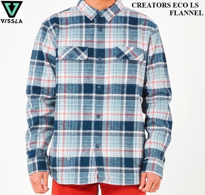 【 VISSLA / ヴィスラ 】 2023 SPRING ◆国内正規品◆ 送料無料 CREATORS ECO LS FLANNEL クリエーターズ エコ フランネル LONG SLEEVE WOVEN SHIRTS 長袖 シャツ ビスラ サーフィン サーフ 男性用 メンズ ロングスリーブ LST M509VCRE