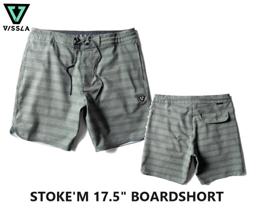 【VISSLA/ヴィスラ】 【国内正規品】 《レターパックライト(追跡可能メール便)指定/送料無料》 STOKE'M 17.5" BOARDSHORT ボードショーツ ビスラ サーフィン サーフ 男性用 メンズ 水着 海パン トランクス サーフパンツ ショートパンツ M1133STO VGR Vintage Green