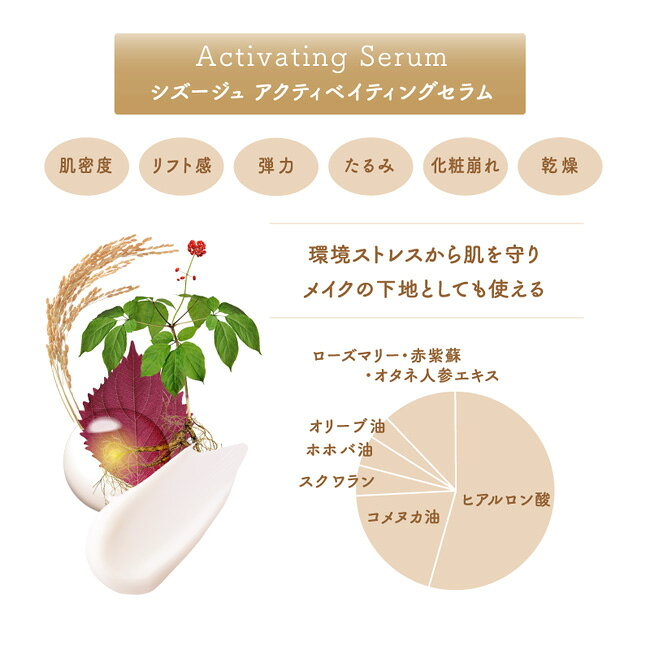 シズージュ アクティベイティングモイスチャーセラム 30g 美容液 肌密度 リフト感 弾力 たるみ 化粧崩れ 乾燥 美容液 美肌効果 luastyle-10000236 LuAstyle(ルーアスタイル) サンプル画像2