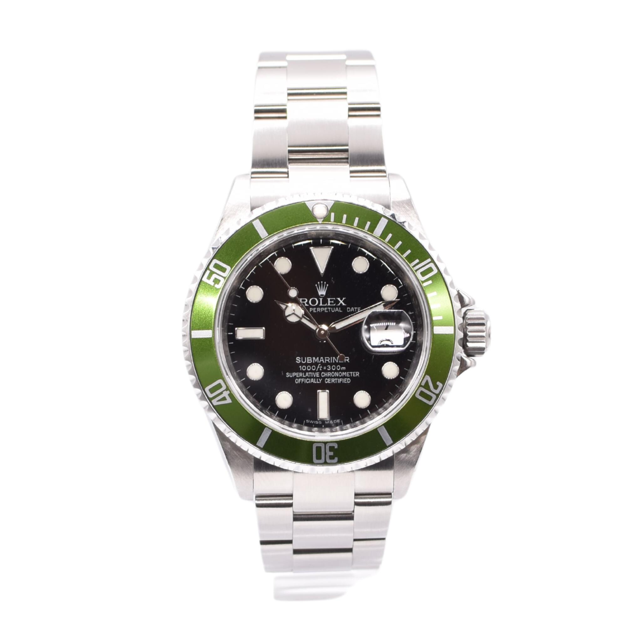 ロレックス サブマリーナ デイト 16610LV グリーンサブ M番 緑 黒文字盤 Rolex Submariner Date Kermit メンズ ユニセックス【中古】【腕時計】【送料無料】