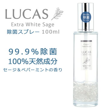 ハーブ除菌スプレー（除菌率99.9％ 天然成分100%） LUCAS ルカス 100ml ルームスプレータイプ |マスクスプレー アルコールスプレー ウィルス対策 アンチウイルス 細菌対策 花粉 抗菌 予防 感染防止 日本製