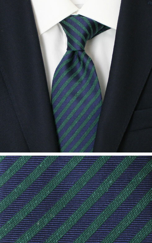 フランコバッシ / FRANCO BASSI / ネクタイ / タイ / シルク レジメンタル【グリーン】