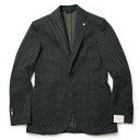 【国内正規品】【SALE30】 秋冬アウトレット L.B.M.1911 ( エルビーエム1911 ) / JACK SLIM ( ジャック スリム ) / ジャカード小紋柄 ウール ジャージー 2B2パッチ ジャケット【ネイビー】【送料無料】