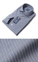 【国内正規品】【SALE30】秋冬アウトレット BARBA ( バルバ ) / DANDY LIFE / BRUNO / ストライプ柄 コットン ストレッチ カッタウェイ シャツ【サックス】【送料無料】
