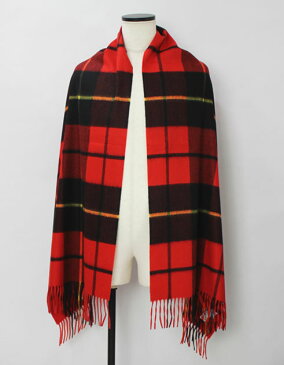 【国内正規品】F/W 新作 JOHNSTONS ( ジョンストンズ ) / タータンチェック柄 カシミヤ 大判ストール【AU0126.レッド】【Wallace】【日本限定色】【送料無料】