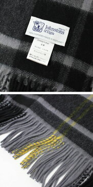 【国内正規品】F/W 新作 JOHNSTONS ( ジョンストンズ ) / タータンチェック柄 カシミヤ 大判ストール【KU0100.グレー】【Grey Macpherson】【送料無料】