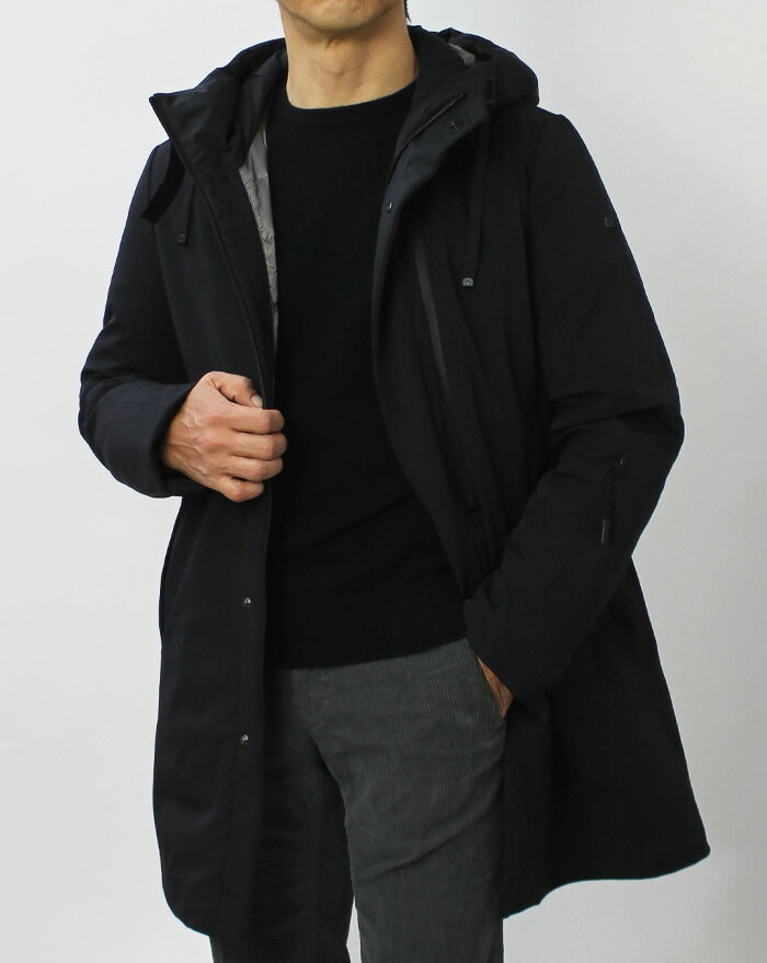 デュノ / DUNO / ダウン モッズ コート / ストレッチ ナイロン 撥水 / PLANET / CAPALBIO / 9DMPLANE【ブラック】【SALE30】